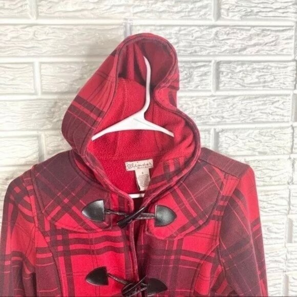 5/$25 Glimmer by JJ Basica Kids Red Black Plaid Jacket - Picture 2 of 5